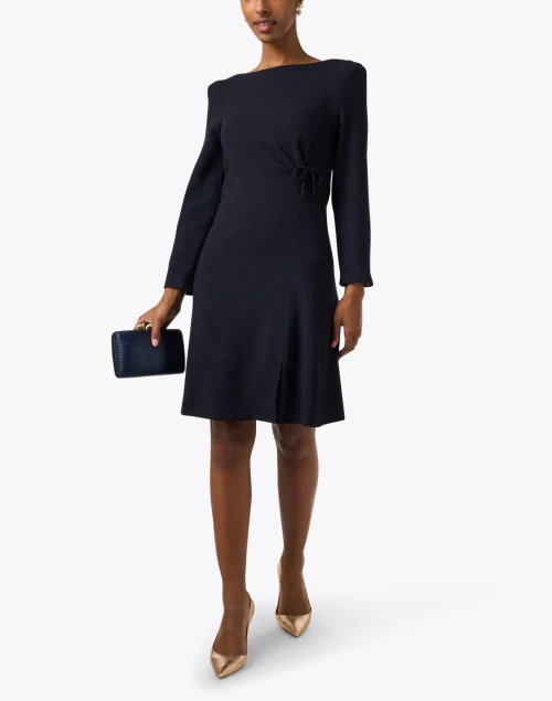 Vale Navy Wool Crepe Dress