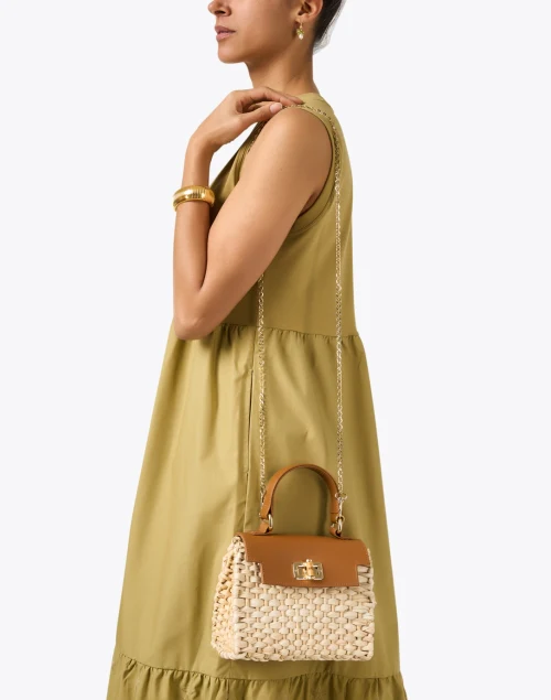 Fabiana Woven Raffia and Leather Bag