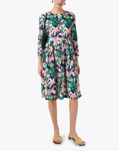 Multi Floral Print Cotton Dress