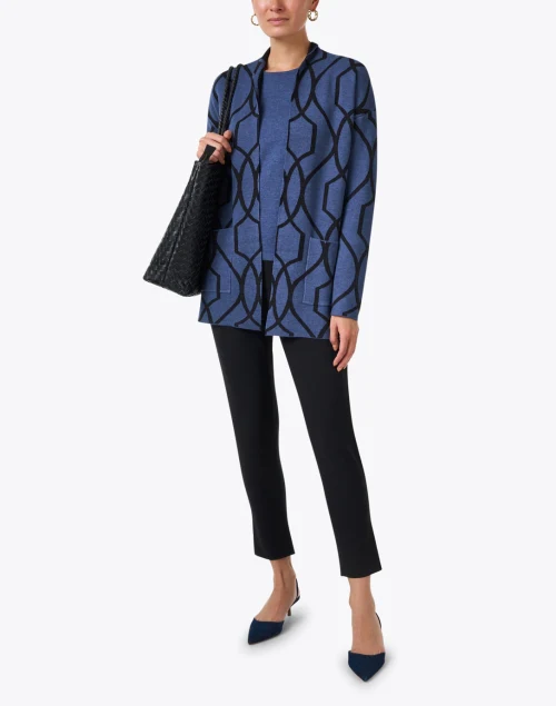 Black and Indigo Reversible Cardigan