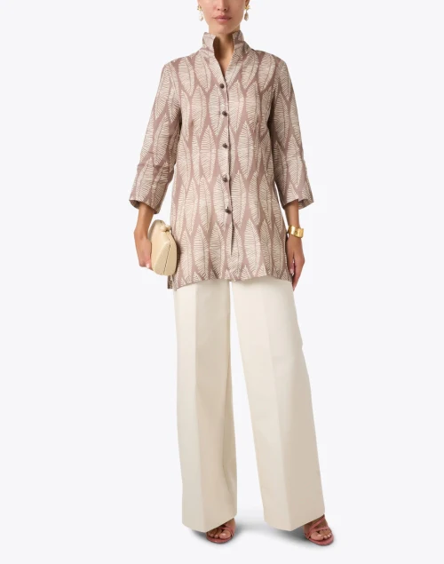 Rita Brown Leaf Print Jacket