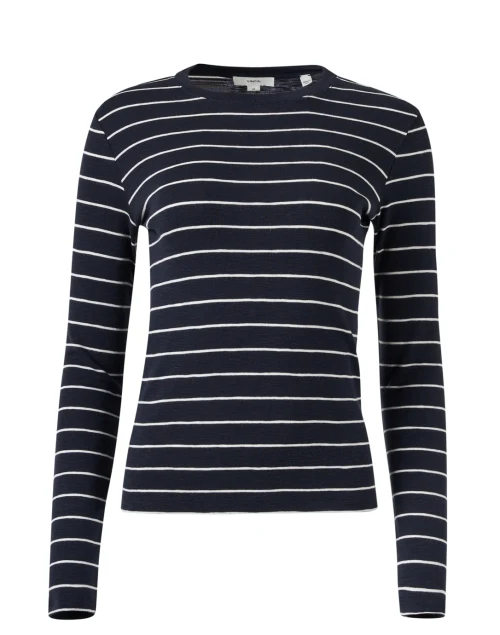 Navy and White Striped Top
