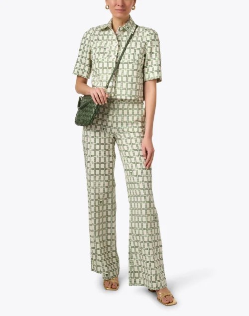 Christine Green Geometric Print Top