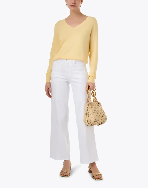 Le Slim White Wide Leg Jean
