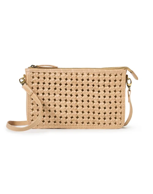 Nora Tan Leather Crossbody Bag