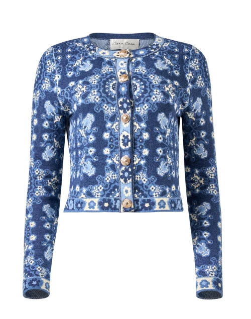 Livi Blue Tile Print Cardigan