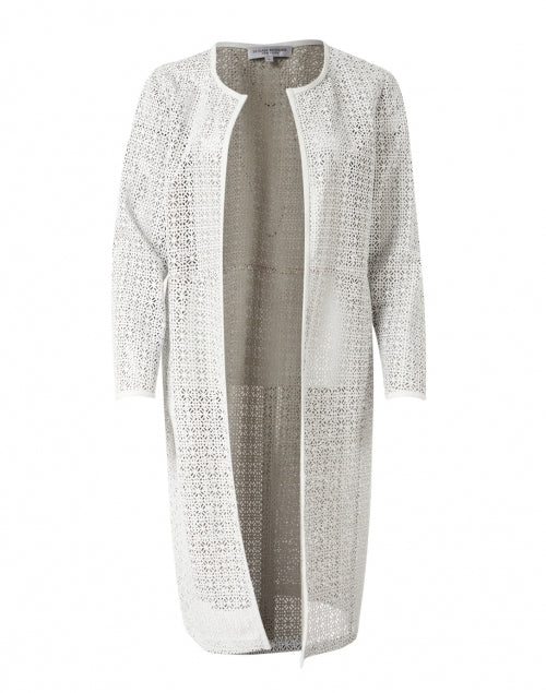 White Leather Laser Cut Duster