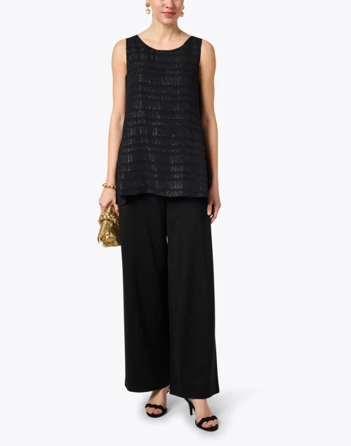 Black Ponte Wide Leg Pant