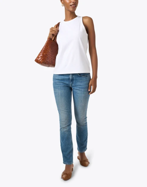 White Cotton Rib Tank