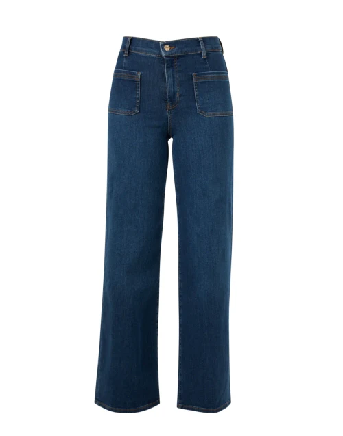 Le Slim Palazzo Dark Wash Patch Pocket Jean