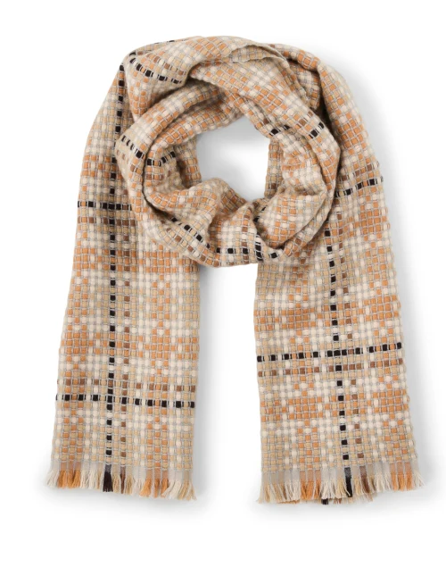 Beige Multi Plaid Scarf