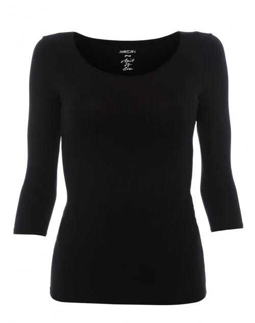 Black Scoop Neck Top