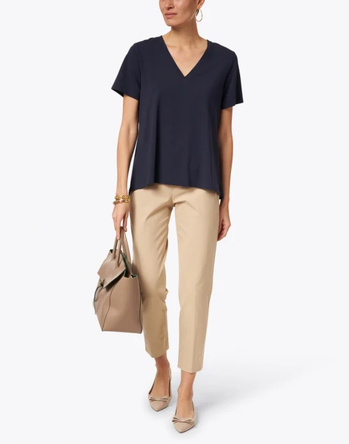 Christy Navy Cotton Modal Tee