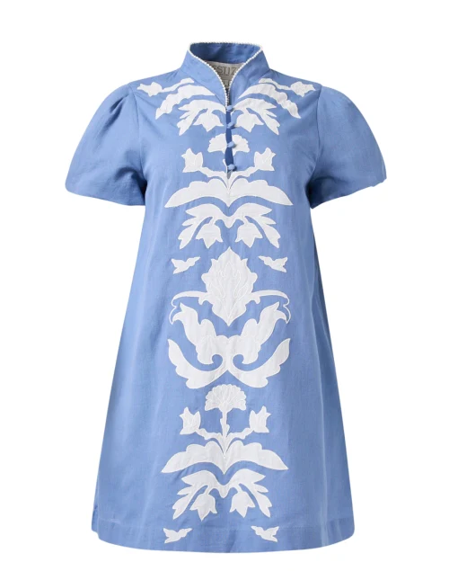 Elliana Blue Embroidered Dress
