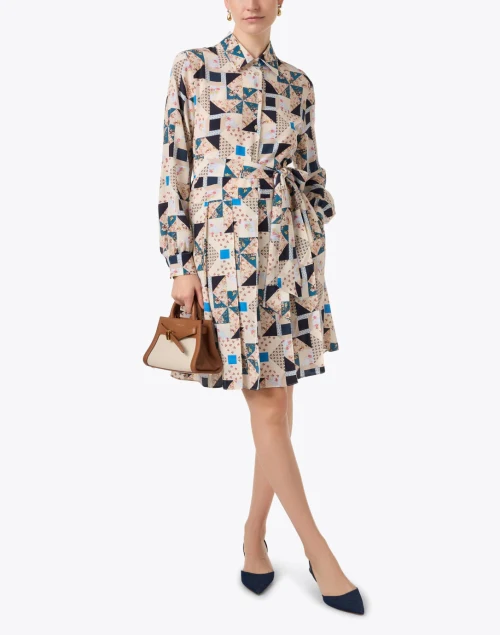 Patrik Geometric Print Silk Dress