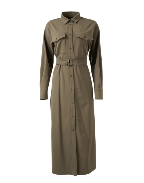 Khaki Green Shirt Dress