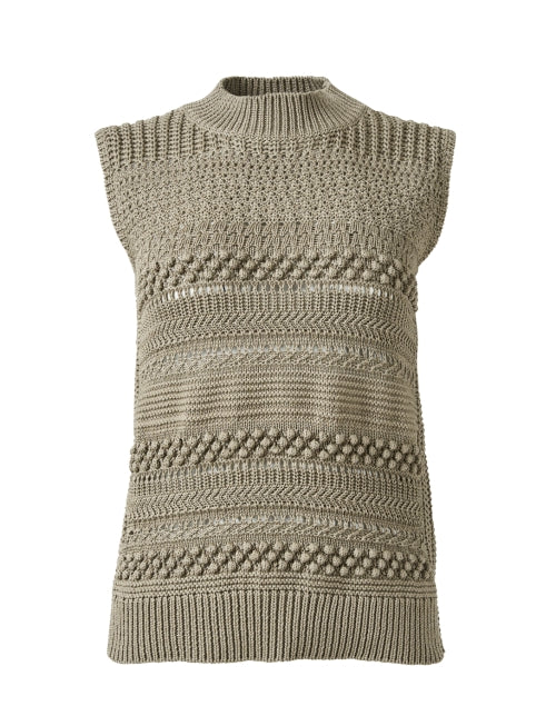 Green Sleeveless Cotton Sweater