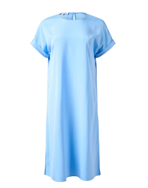 Blue Silk Shift Dress