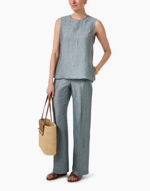 Green Linen Top