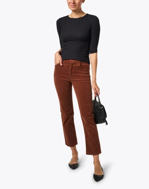 Black Elbow Sleeve Cotton Tee
