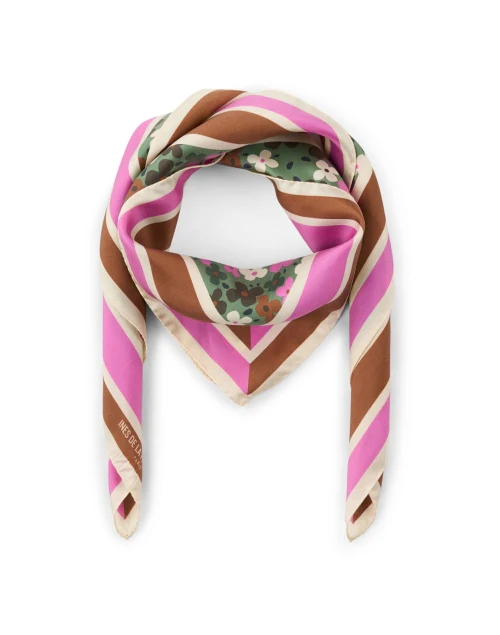 Lewis Pink Multi Floral Silk Scarf