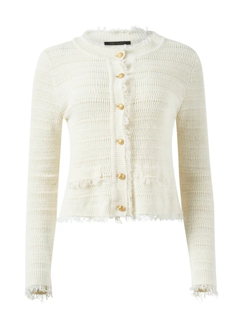 Taza Ivory Linen Cotton Cardigan