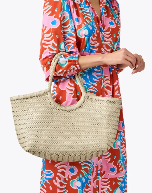 Nantucket White Woven Leather Bag