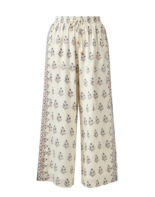 Emmy Ivory Print Cotton Wide Leg Pant