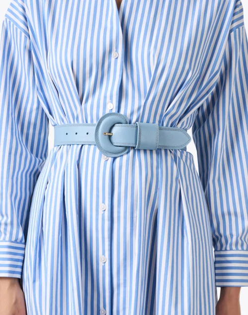 Lucille Artic Blue Leather Belt