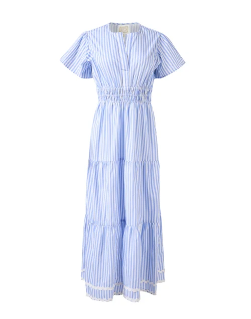 Blue and White Striped Cotton Dress
