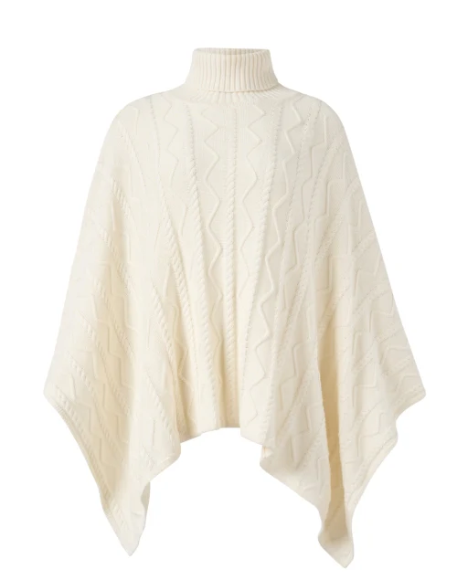 Perry Ivory Cotton Cashmere Poncho