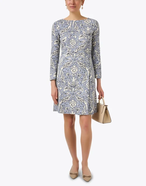 Rampur Blue Print Jersey Dress