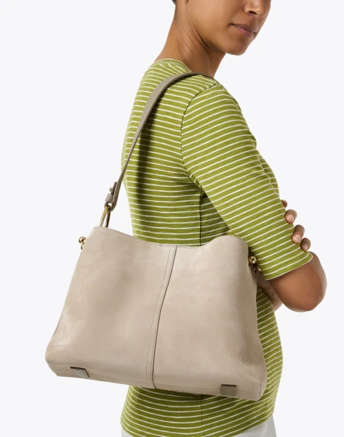 Lana Taupe Suede Hobo Bag