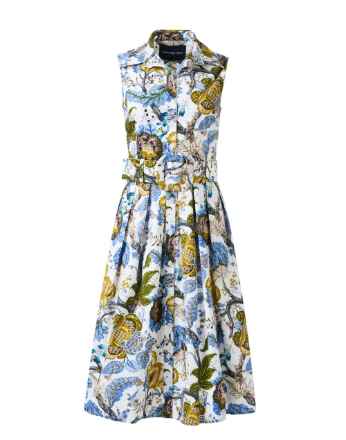 Audrey White Garden Print Dress