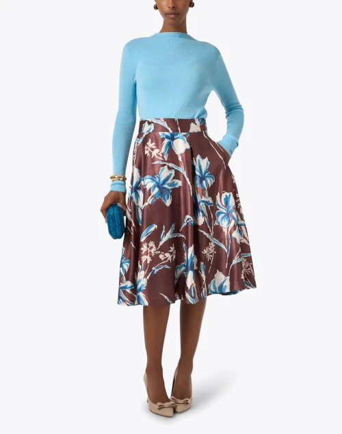 Shelley Brown Print Taffeta Skirt