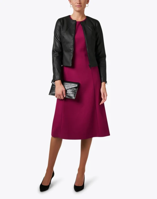 Black Stretch Leather Jacket