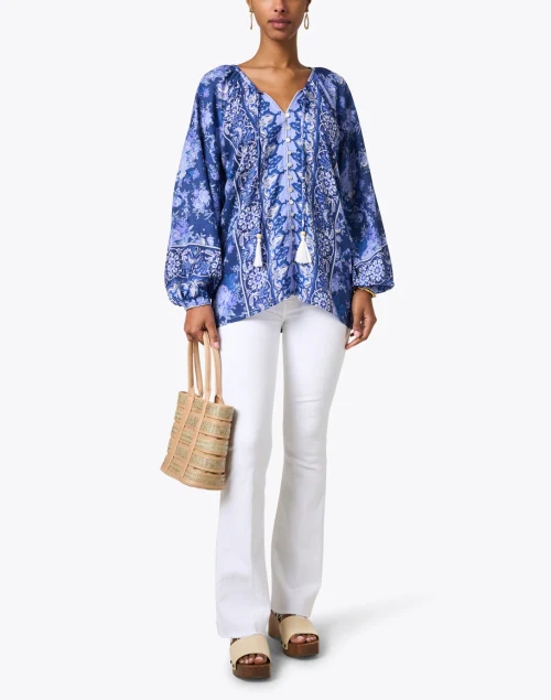 Sonia Blue Print Blouse
