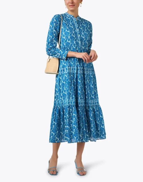 Diwali Blue Multi Print Dress