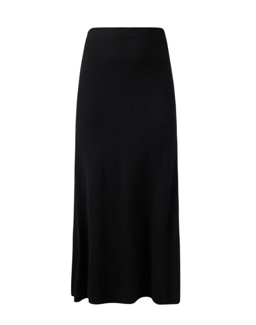Black Wool Cashmere Knit Skirt