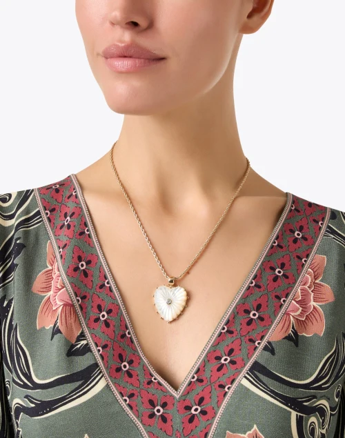 Malene Gold and Pearl Heart Necklace
