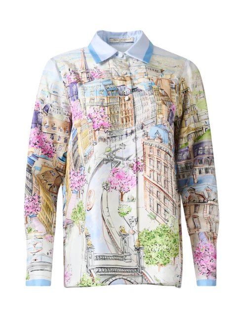 Paris Print Silk Shirt