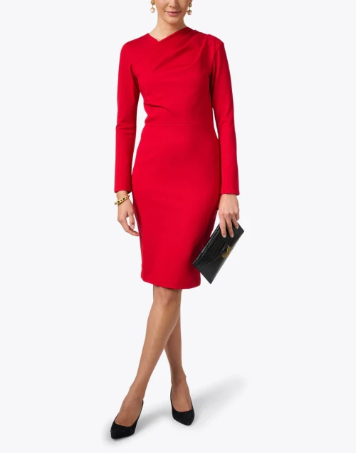 Bianca Red Ponte Knit Dress