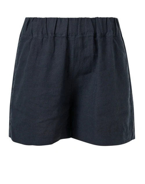 Navy Linen Shorts