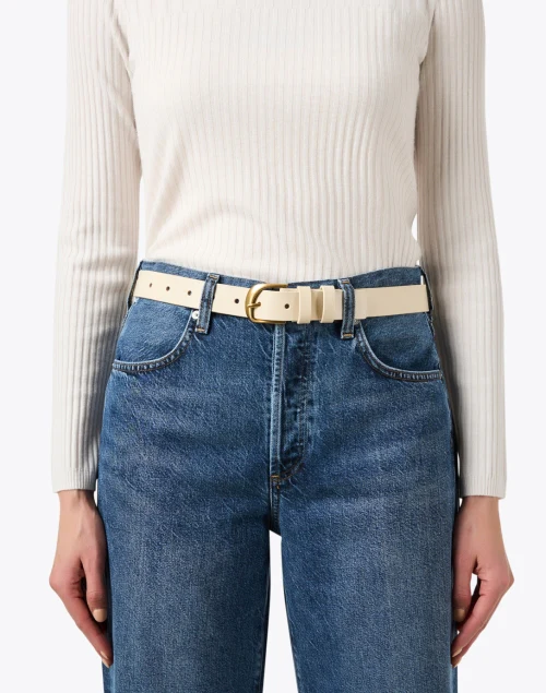 Twist Ivory Leather Belt
