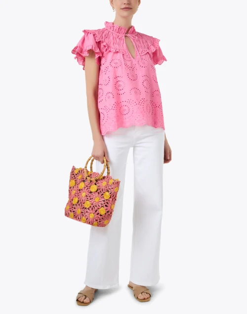 Pink Eyelet Top