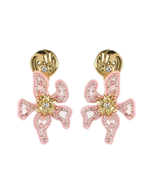 Estefania Pink Flower Drop Earrings