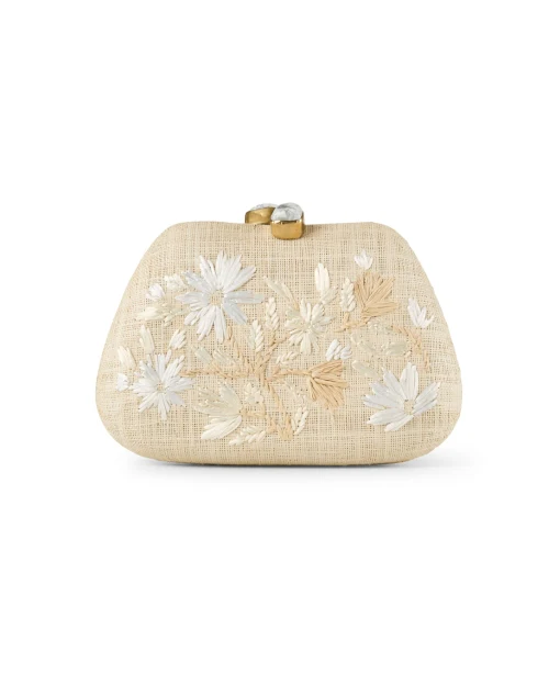 Tamu White Floral Embroidered Clutch