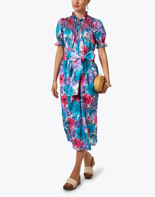 Elena Blue Floral Print Dress