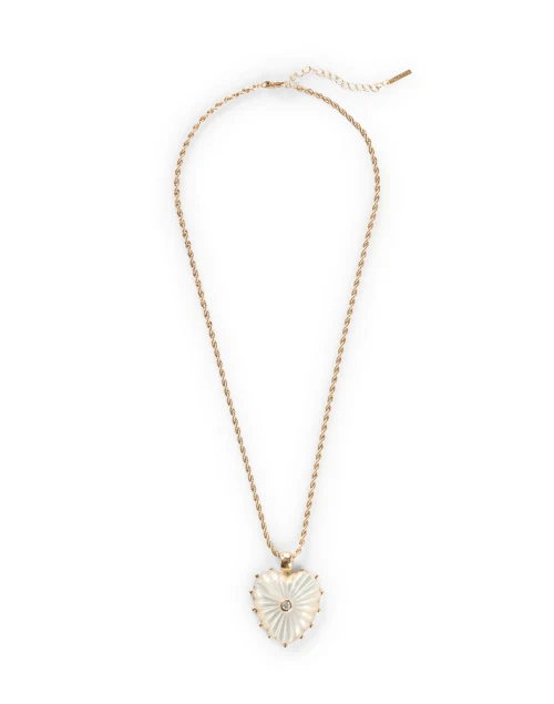 Malene Gold and Pearl Heart Necklace