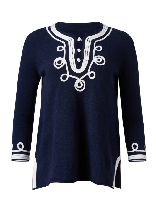 Calipso Navy Cashmere Top